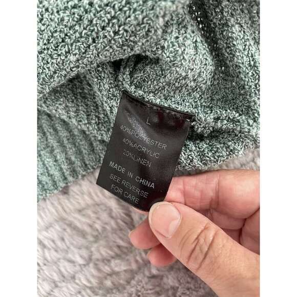 Wish List Green Knitted Twist-Front Tak Top Sleeveless V-neck Women's Sz L - Picture 4 of 7